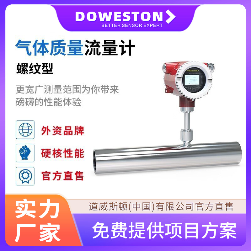 热式质量流量计蒸汽空气氮气天然气燃气插入式流量表精准测量