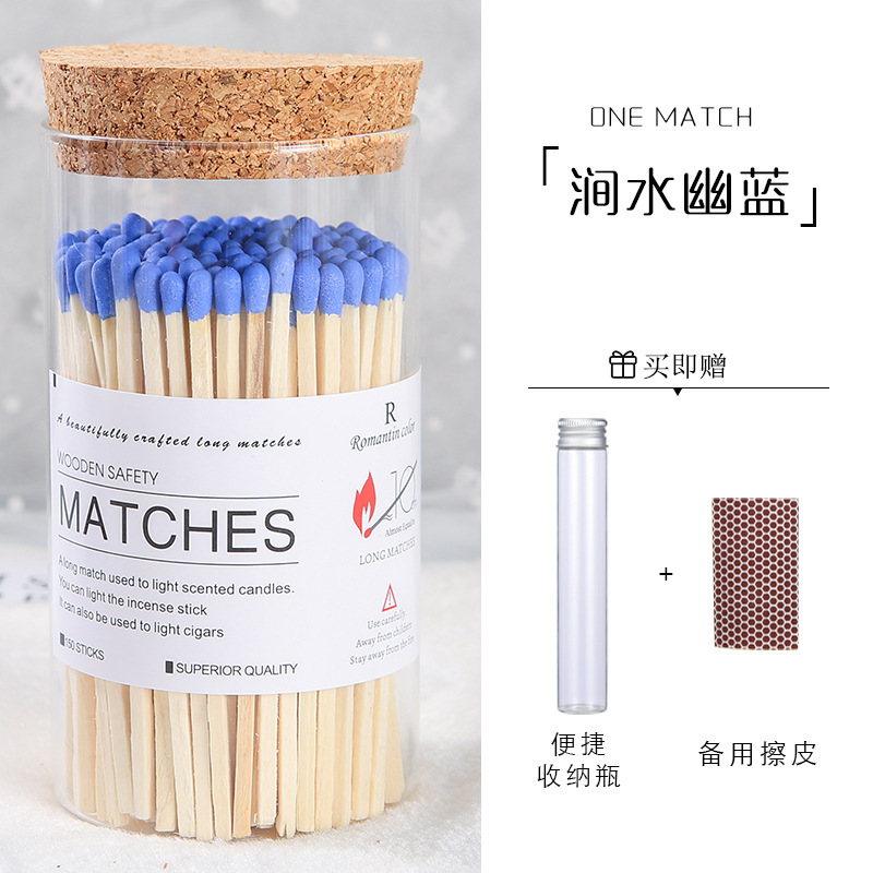 Velas de aromaterapia, fósforos de mango largo especiales, botellas de fósforos de colores al por mayor, materiales de fuego antiguos, versión extendida de alto valor