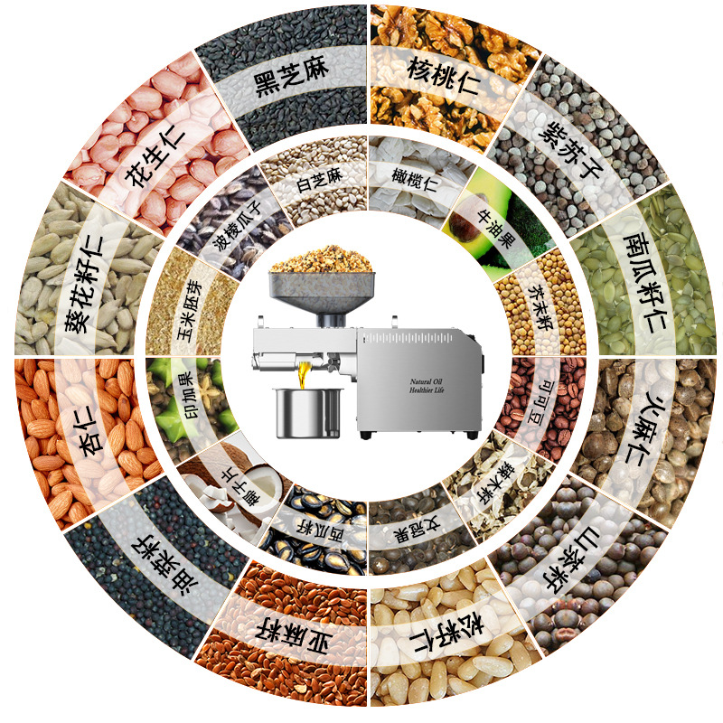 Aceite press110v/220V venta al por mayor transfronteriza prensa de aceite espiral pequeño control de temperatura inteligente aceite de cocina equipo D0