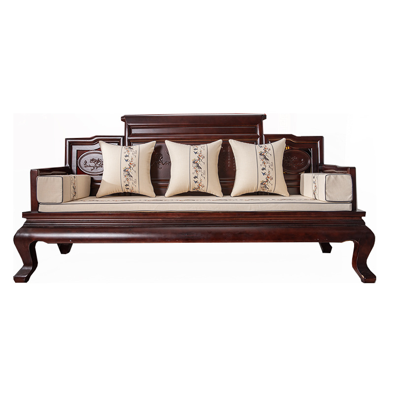 Rosewood sofá cojín nuevo estilo chino sofá de madera maciza funda de cojín muebles luohan cama Silla de látex esponja cojín antideslizante