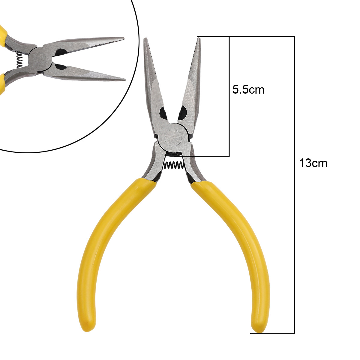 Yellow handle pointed tongs (with teeth)
