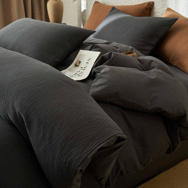 Classe A algodón 100% algodón cuatro piezas Jacquard tres capas de gaza cubierta sábanas de algodón lavado con agua cama cama cama de cama