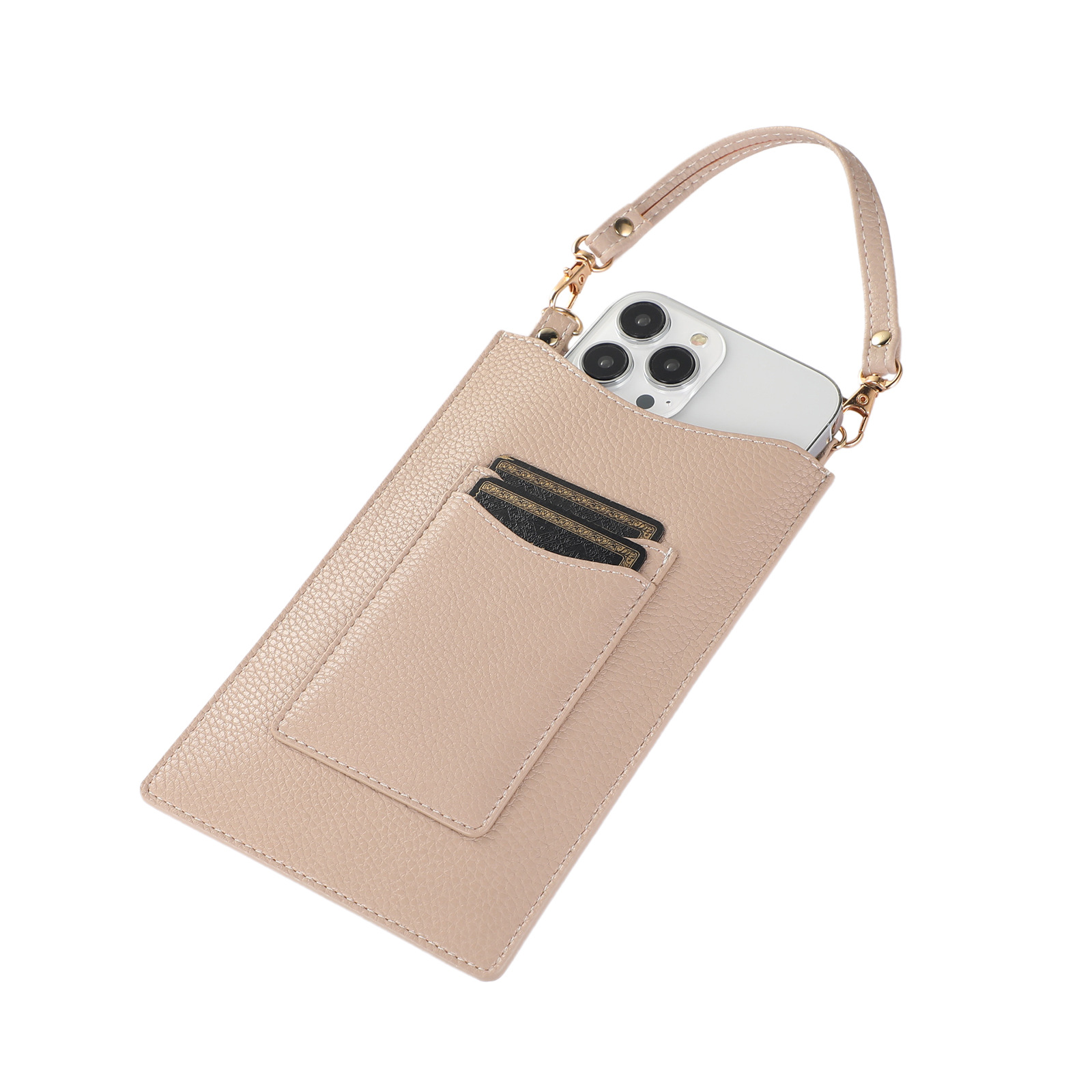 Suitable for Iphone16 15 14 13 12 11Pro Max Xr X8 S24 Lychee Pattern Crossbody Bag Handbag