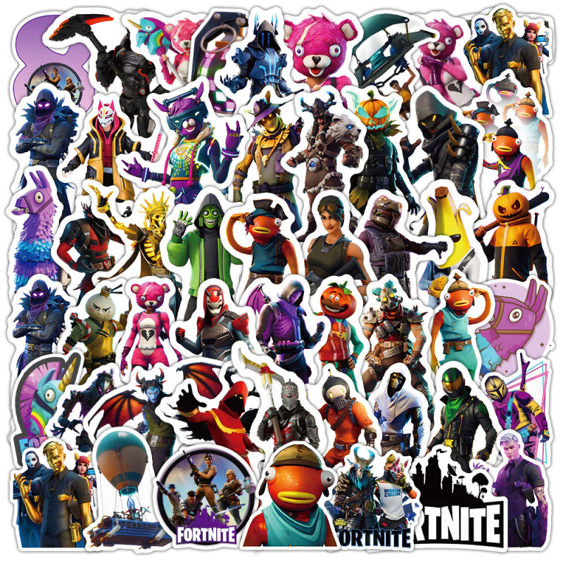 50 bastion night cartoon graffiti stickers Fortnite cross-border decorative car luggage stickers wholesale