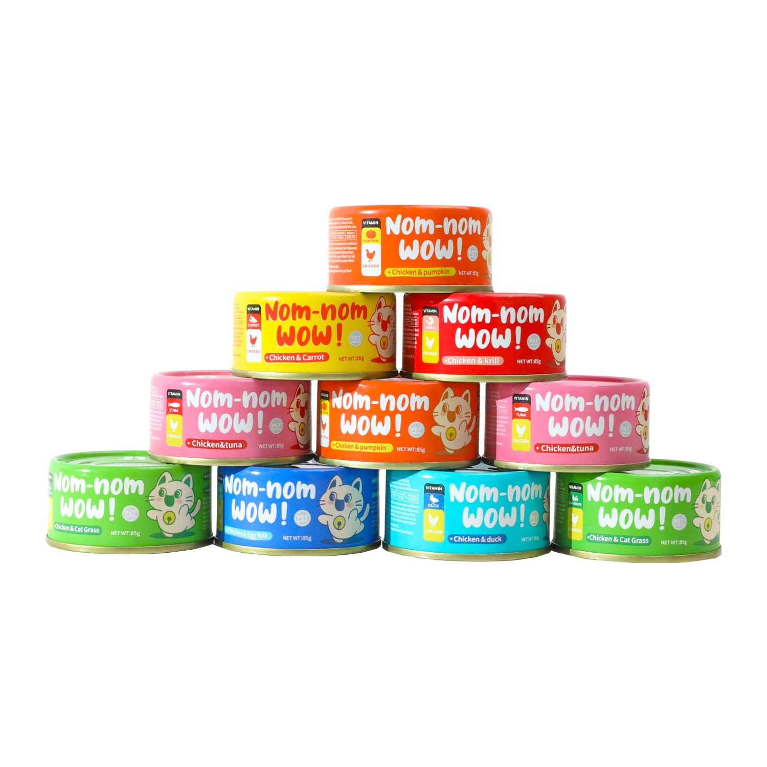 Amazon Hot sale gato enlatado 85g gatos adultos gatos pequeños ganancia de peso, hidratación, nutrición de alto contenido de sodio, bocadillos de gatos al por mayor