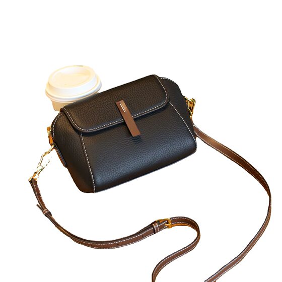 Top Layer Cowhide New Style Casual Women's Bag Single Shoulder Crossbody Medium Bag Women's Handbag Large Capacity Multi-compartment
