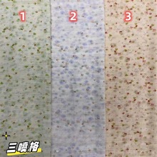 新款新花三喷格雪纺印花面料 女装连衣裙 服装长短裙上衣汉服布料