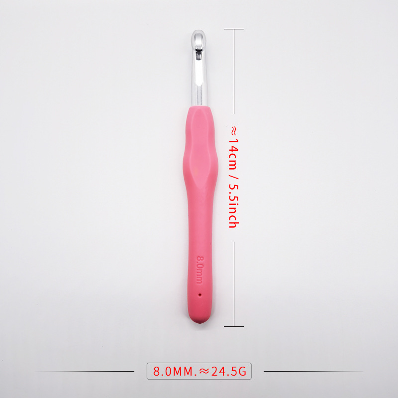 TPR crochet de mango suave, crochet de mango suave sólido, crochet de algodón, crochet de lana, crochet de mango suave de arco iris tejido a mano