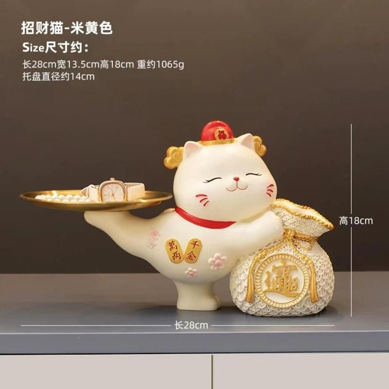 玄関の招き猫の装飾品、新築祝い、新年の贈り物、リビングルームの玄関ホール、家の鍵の収納、靴箱の装飾|undefined
