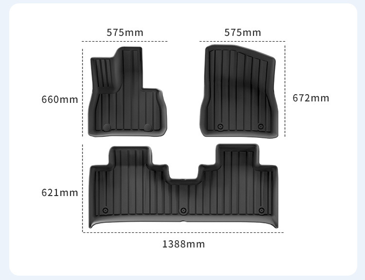 Suitable for 2025 Byd Equation Leopard Titanium 7 Car Floor Mats, Environmentally Friendly Tpe Floor Mats, All-Weather Trunk Mats