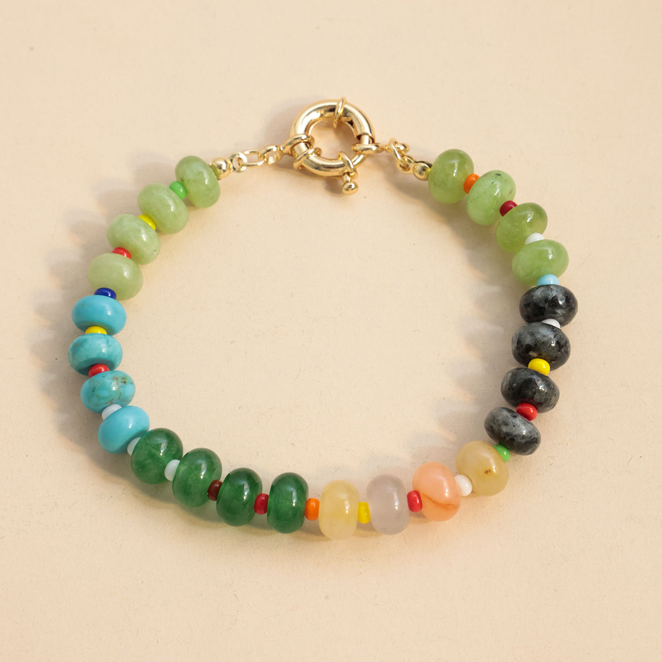 20g Weight Natural Stone, Agate Inlay Material Bracelets, Necklace Classification Casual Occasion Alloy, Agate Material Color Block, Candy Pattern Unisex Gender Vacation Style Color Block Candy Bracelets Necklace Alloy Agate Natural Stone Agate Unisex Vacation Bracelets Necklace 12
