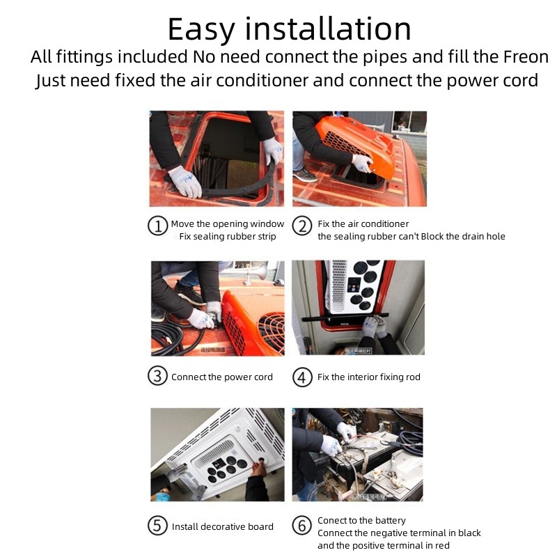 Foreign Trade Wholesale Defu Parking Air Conditioner Overhead All-In-One Dc Electric Minibus 12V Rv 24V Business Car