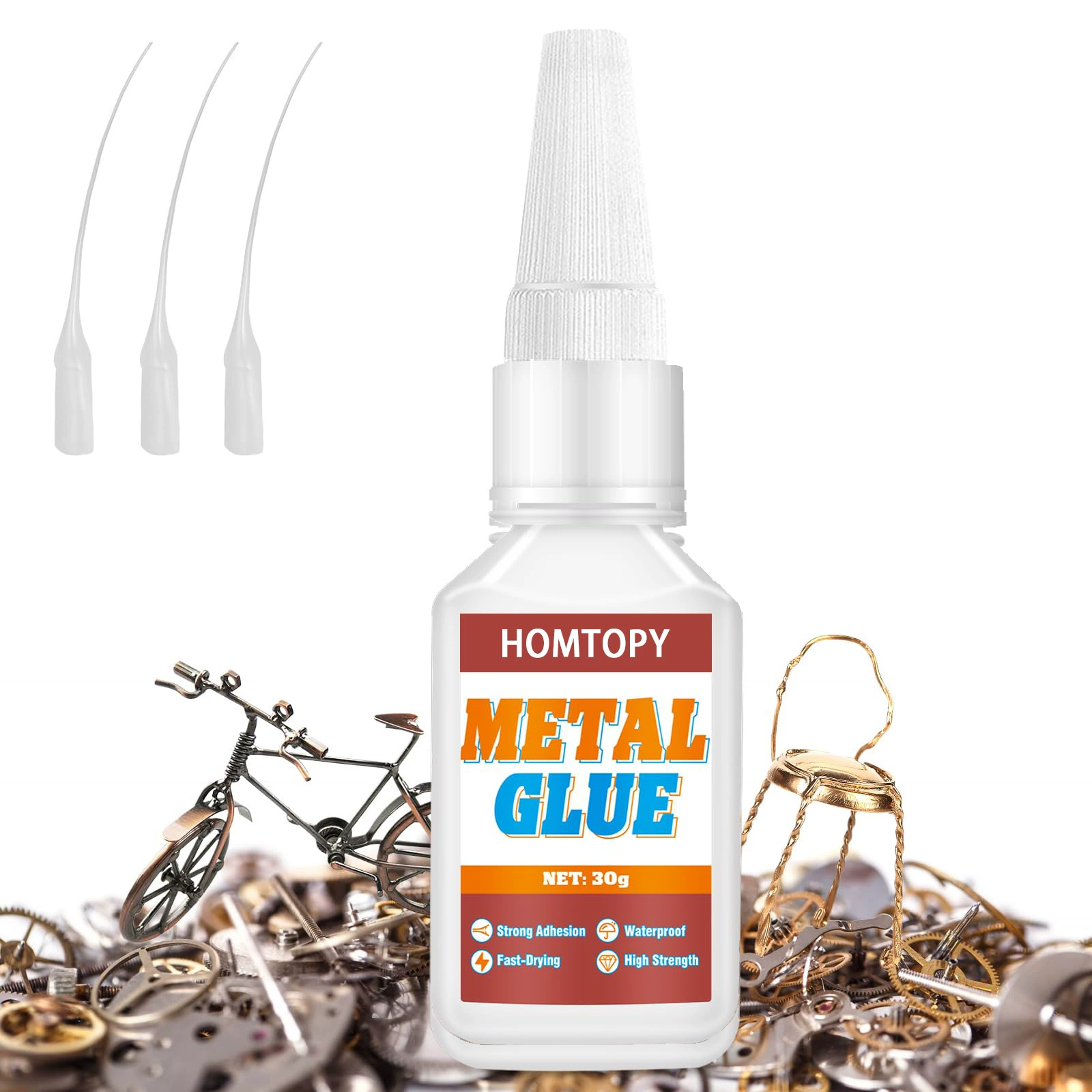Металлический клей HOMTOPY, мгновенный клей для склеивания металла, ремонт водонепроницаемых различных металлических материалов, ремонт стальных труб