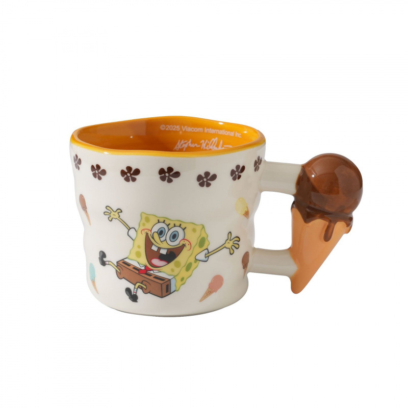 Auténtica taza de desayuno de Bob Esponja, taza de cerámica de dibujos animados, taza de café, taza de agua de gran capacidad, taza regalo