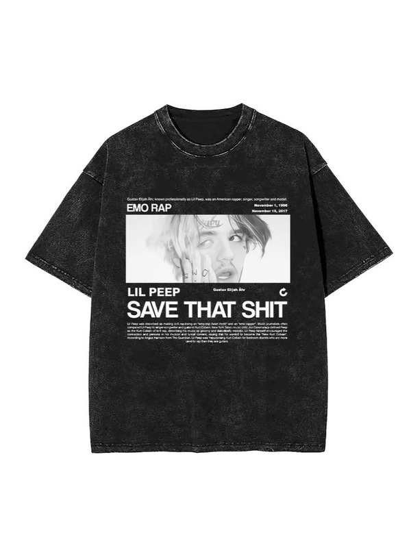 Rapper Lil Peep Graphic Washed Vintage T-Shirt Men Women Summer Quality Casual Short Sleeve T-Shirt Fashion Hip Hop