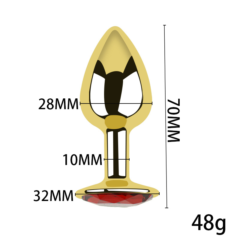 Traje de oro de acero inoxidable corte trasero pequeño anal plug back corte embolia Comercio exterior suministros para adultos productos del sexo