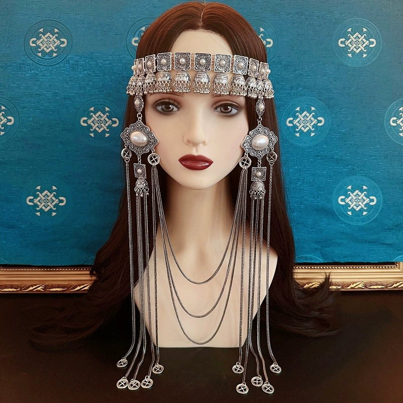 Монгольские элементы Традиционные монгольские головные уборы из сплава головные уборы Бутик женские монгольские головные уборы изысканные национальные украшения для волос