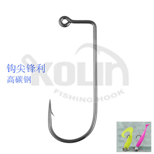 Wholesale inverted fishing hook Luya soft bait lead head fishing hook high carbon steel flat right angle hook AJ JIG