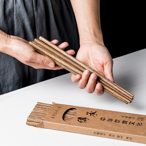 Chicken wing wood chopsticks Japanese-style home-packed business solid wood useful single-pack household chopsticks wholesale gift box