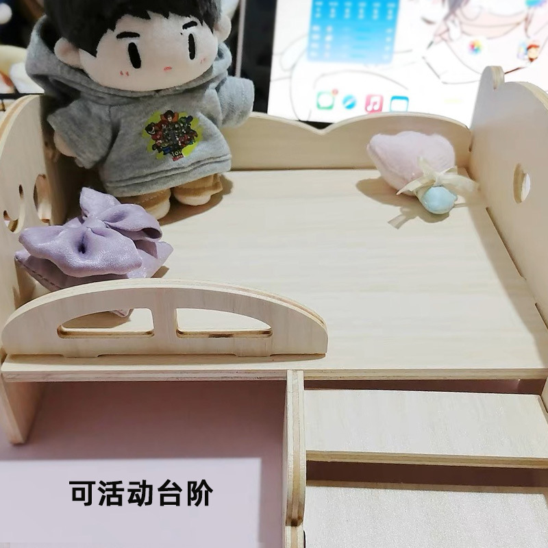 Cama para Muñecas de Algodón de 20 cm de Madera