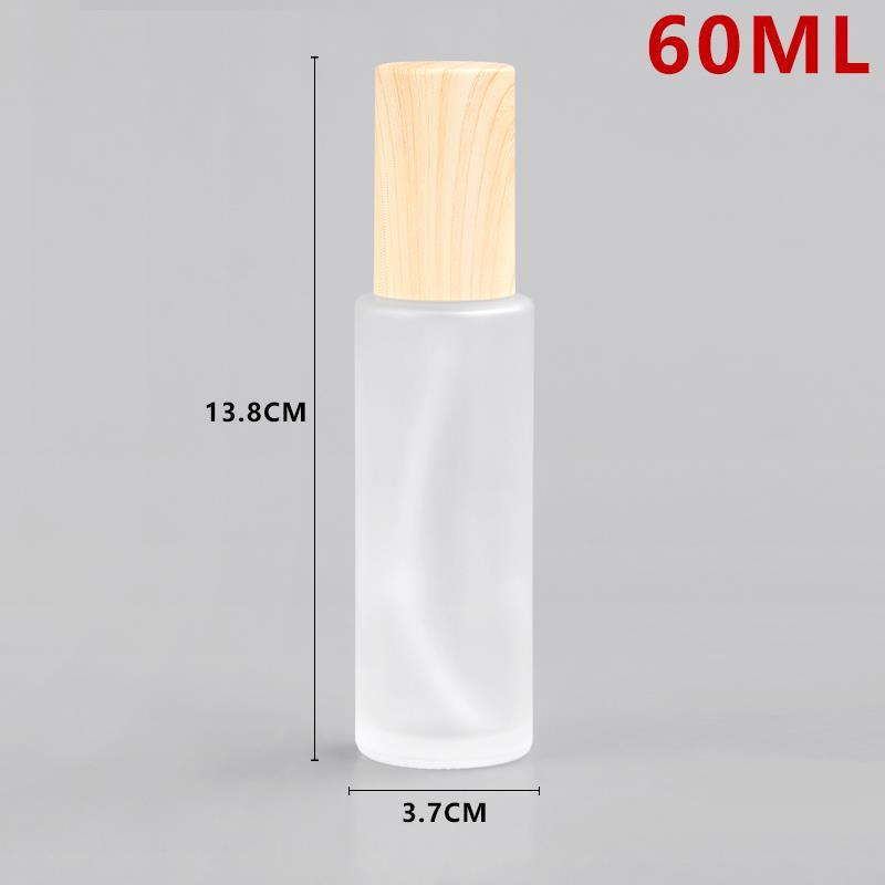 Grano de madera artesanal botella de vidrio cosmética esencia botella de vidrio cosmética sub-botella crema de tóner botella vacía