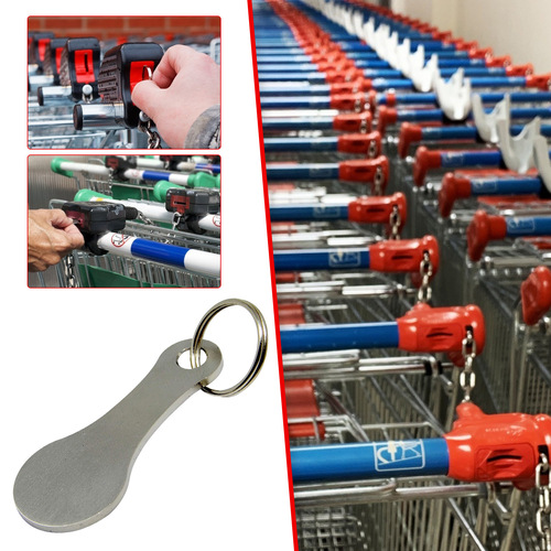 Supply Cross-border Independent Station Amazon Metal Key Ring Shopping Cart Token Stainless Steel Trolley