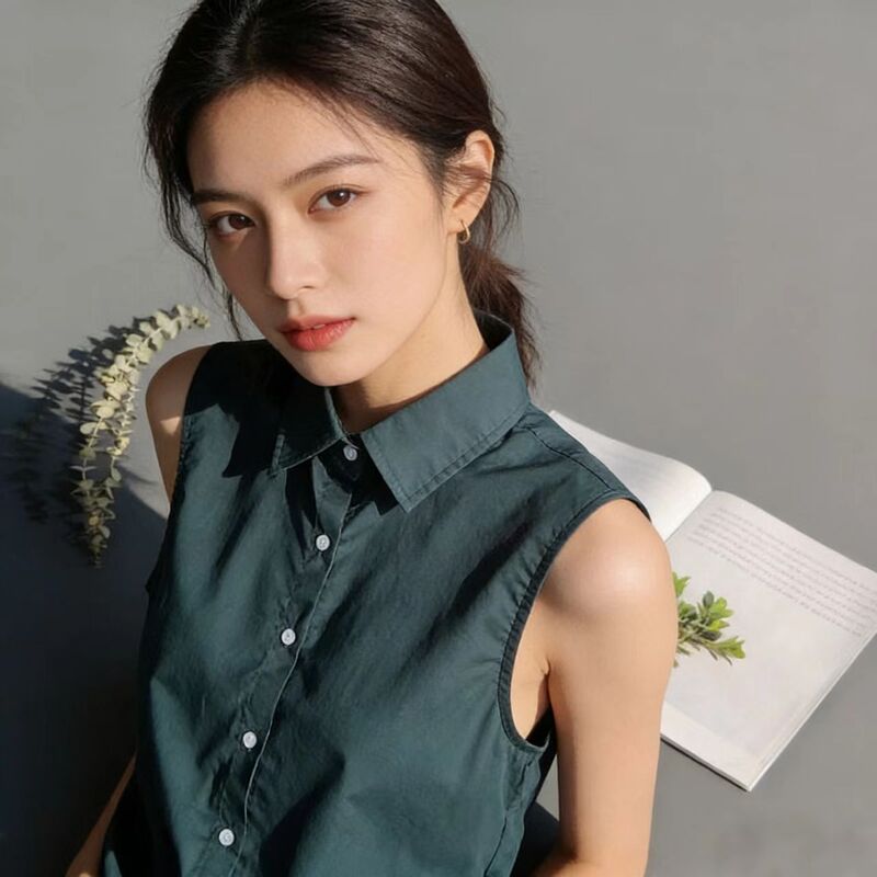 H98 Factory In-Stock Fast Delivery Fashion Sleeveless Shirt for Single or Layered Wear, Suitable for All Seasons, Green and Purple Colors Available, Customizable