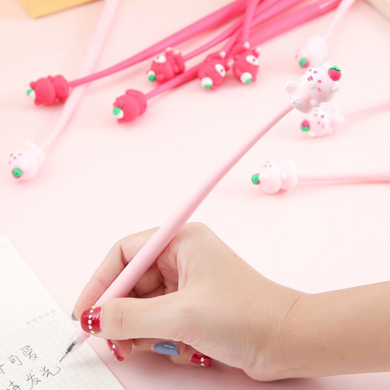 Cartoon pegamento suave rock music bolígrafo neutro alto valor facial adorable bolígrafo creativo bolígrafo publicitario estudiantes fáciles de usar papelería pequeños premios