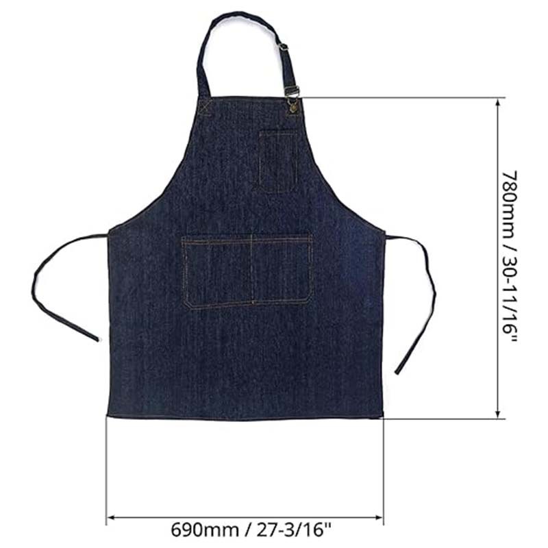 Transfronterizo Amazon delantal vaquero barista barbería ropa de trabajo delantal hombre y mujer cocina doméstica al por mayor personalizada