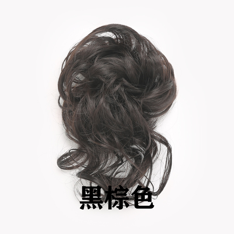 Ball Head Double Cauda de Caballo Perruca Anillo Broto de Flor Ornamento de Cabello flojo Perezoso Baquete de Cabello