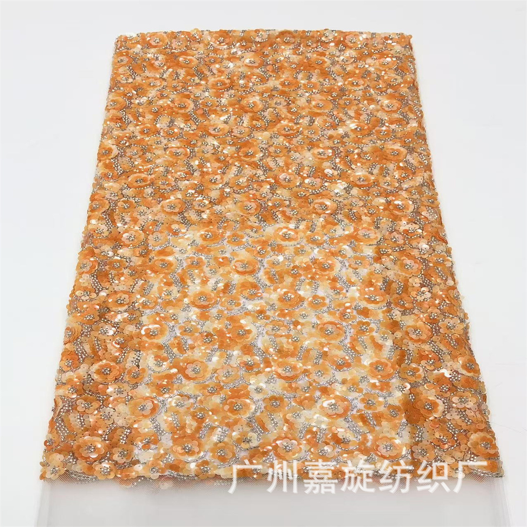 Transfronterizos nuevos pequeños daisy laminado sequela tela de malla encaje de doble color tubo de perlas vestido vestido de ropa infantil vestido cheongsam tela