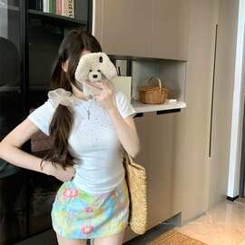 韩系高腰a字裙半裙2026百搭新款女装包臀小碎花半身裙短裙女秋款