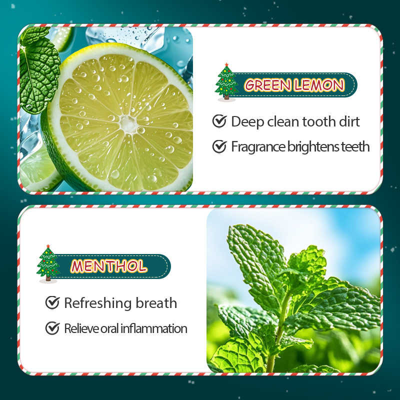 Inglés completo Sadoer Navidad probióticos limón verde menta enjuague bucal tira de paquete desechable comercio exterior transfronterizo al por mayor image 4