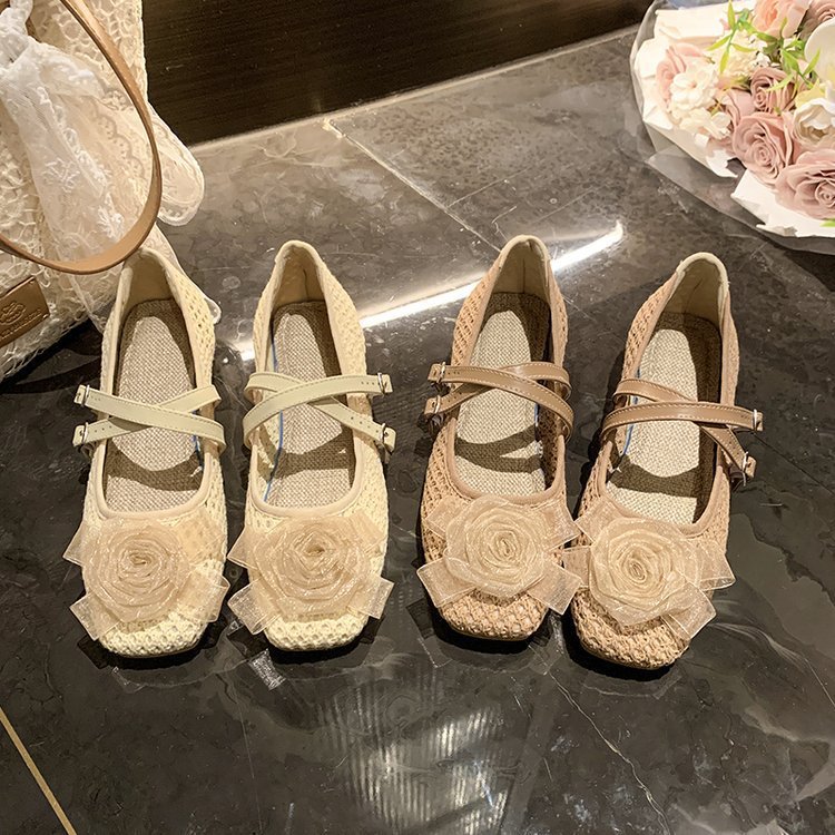 Camellia francesa zapatos de malla para mujeres 2026 con una falda pequeña altura zapatos de noche y noche zapatos suaves