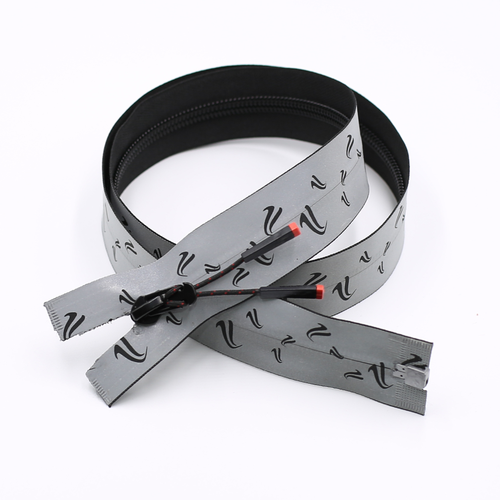 印花反光尼龙拉链双开尾户外防水拉链条服装辅料箱包帐篷防水拉链