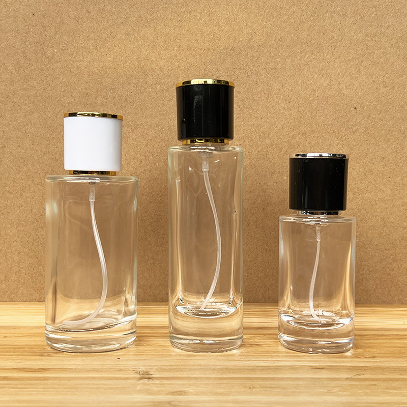 现货B173-20ml30ml50ml螺口圆柱形香水玻璃瓶/化妆品分装喷雾空瓶