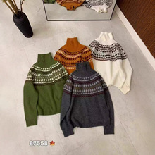 261115-172     实体300+ 浣熊加厚费尔岛高领提花毛衣