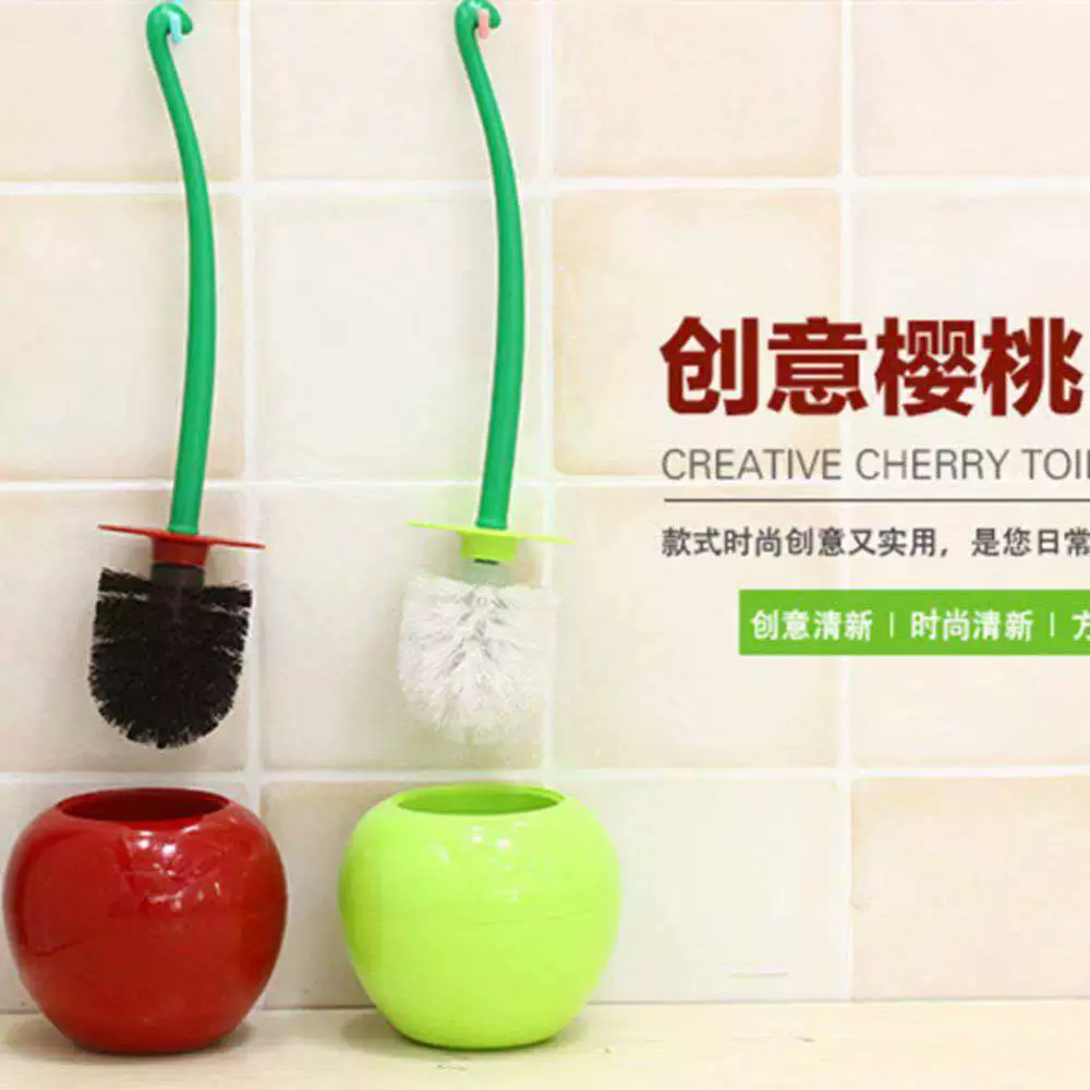 樱桃马桶刷家用长柄软毛日用百货创意塑料清洁刷厕所刷套装