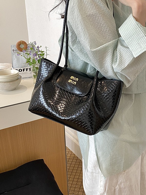 Bolsa de mano de moda francesa tejida para mujeres venta caliente nueva gran capacidad ocio ligero de lujo hombro único brazo bolso image 4