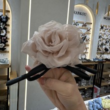 纱感玫瑰花蝴蝶结大肠圈时尚皮筋扎头发绳头饰气质头绳发饰新款