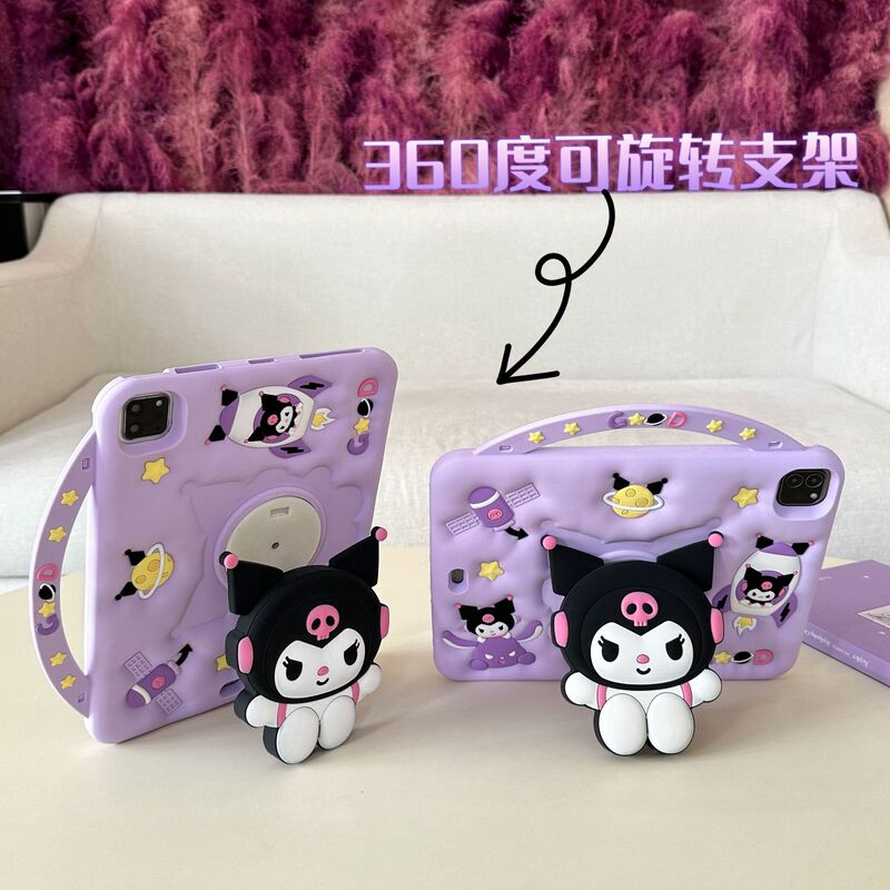 Cute cartoon Kuromi case suitable for iPad Air 2025, Pro 11, Huawei MatePad SE tablet cover