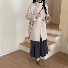 高级感高端双面绒呢子大衣女通勤风韩系加厚显瘦收腰羊绒羊毛外套