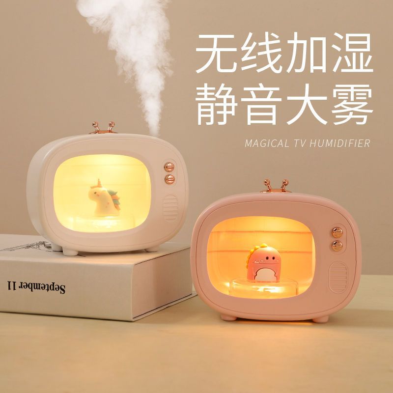 Cute Tv Tv Humidifier Mini Student Dormitory Creative Female Hydration Meter Rechargeable Large Fog Volume Birthday Gift