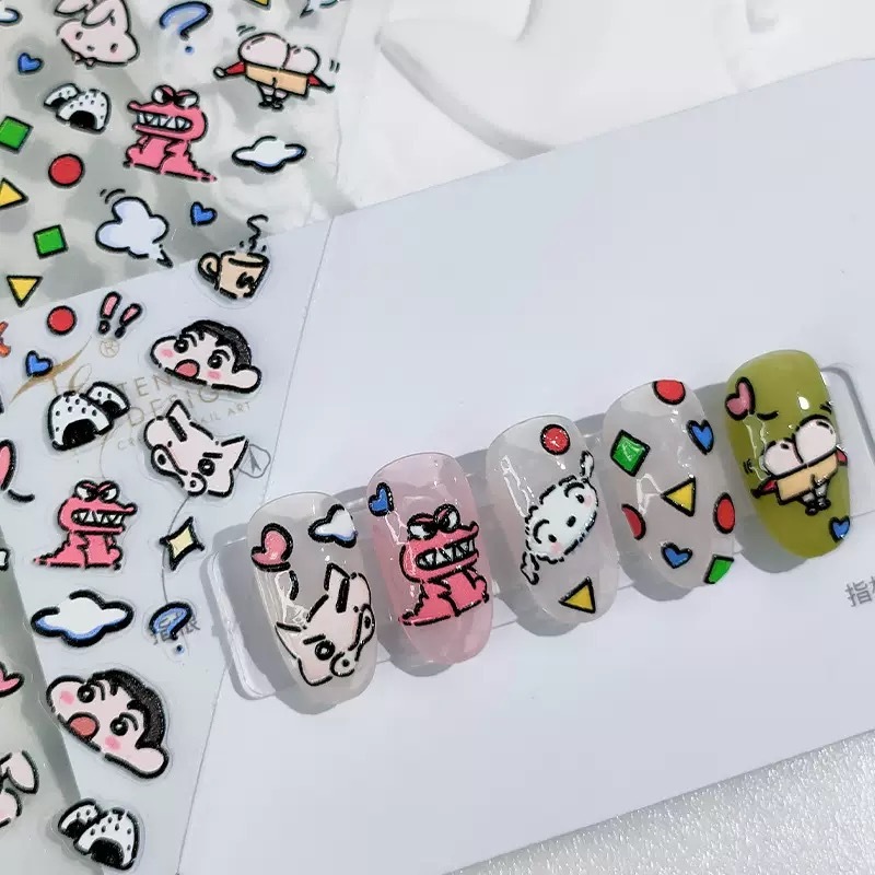 かわいい子供のような漫画のクマのリボンネイルアートステッカー落書き子犬かわいい動物子供のネイルステッカーアクセサリー|undefined