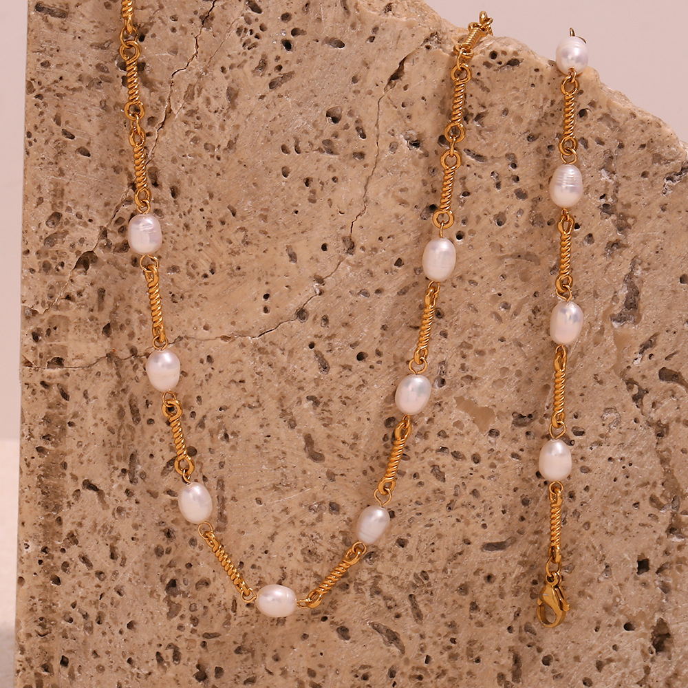 Fresh Water Pearl Stainless Steel Necklace