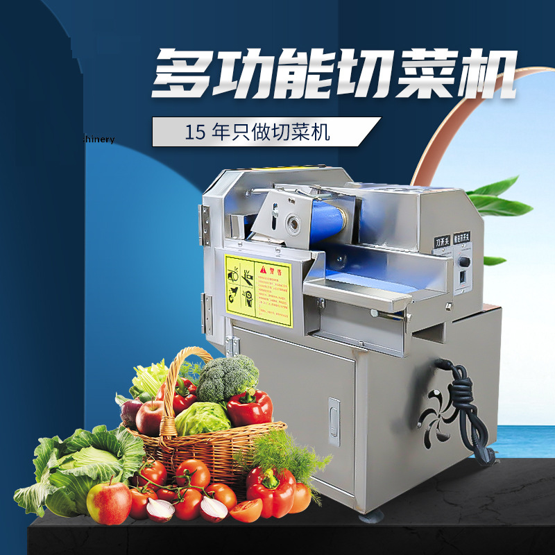 Cantina Cortador de verduras multifuncional pequeño comercial Cortador automático de puerros, cebollas verdes, chucrut rallado, rodajas de raíz de loto de chile, cortadora de salchichas