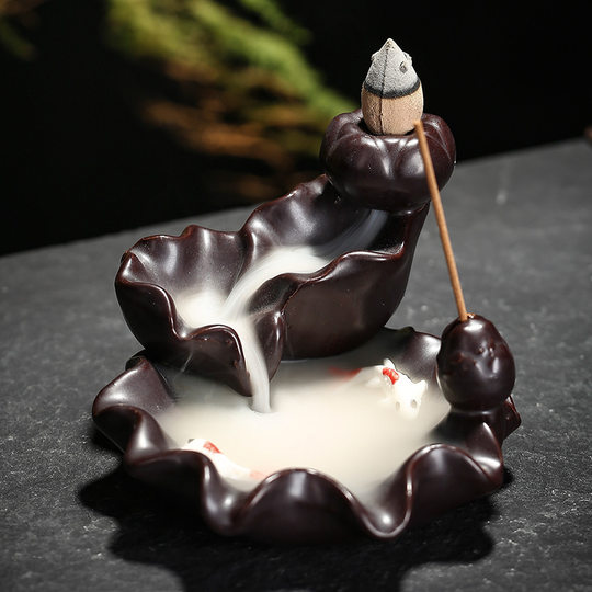 New creative backflow incense burner small household indoor flow smoke ornamental ornaments incense sandalwood Zen aromatherapy