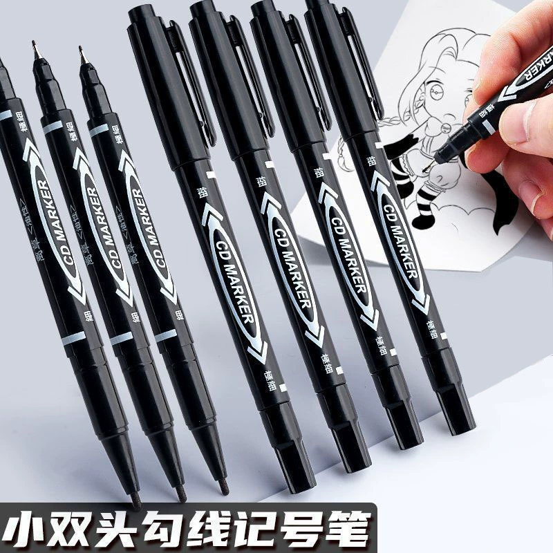 Художественная специальная двуглавая ручка-крючок канцелярские товары оптом маркер толщина рисования линии рисования края масляный маркер на водной основе
