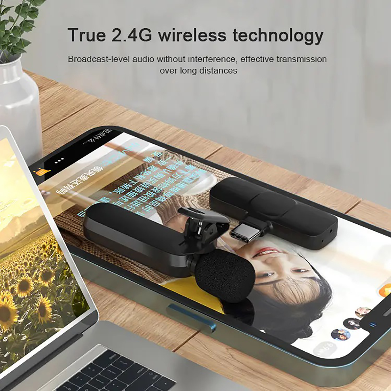 GAW-3GA 便攜即插即用無線領夾式麥克風降噪音視頻錄製迷你麥克風