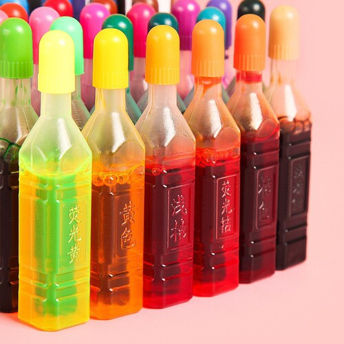 Waterproof Ink Watercolor Pen Refill Ink 18/24/36 Color Pen Set Soft Tip Children's Paint